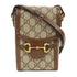 GUCCI GG GHW GG Supreme Horsebit Mini Shoulder Bag 625615 Coated Canvas Brown