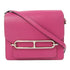 HERMES PHW Mini Roulis Shoulder Bag Evercolor Leather Rose Pourpre