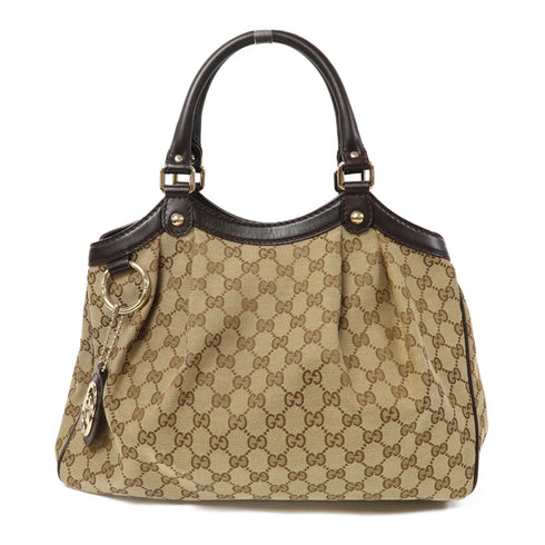 GUCCI GG GHW Shoulder Bag 211944 Canvas Brown v1