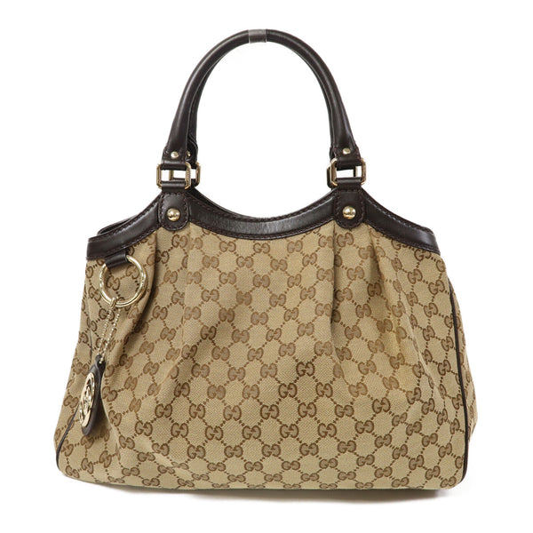 GUCCI GG GHW Shoulder Bag 211944 Canvas Brown v1