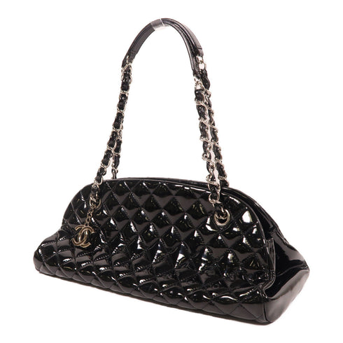 CHANEL CC SHW Chain Shoulder Bag Patent Leather Black v3