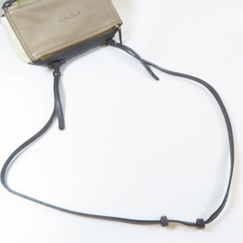 GIVENCHY GHW Shoulder Crossbody Bag Calfskin Leather Navy Beige