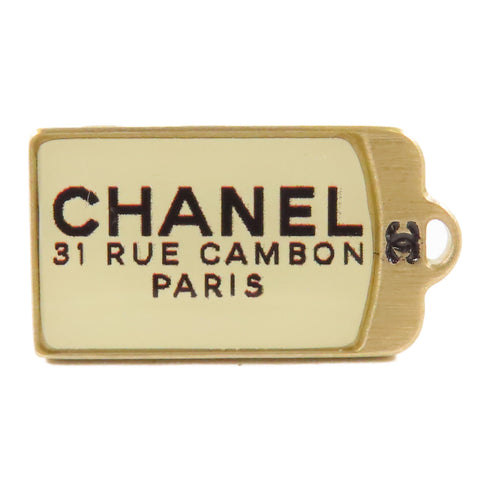 CHANEL CC Brooch Pin Metal Silver Gold Beige