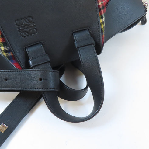 LOEWE SHW Hammock Bag 2 Way Shoulder Handbag Calfskin Leather Black Red