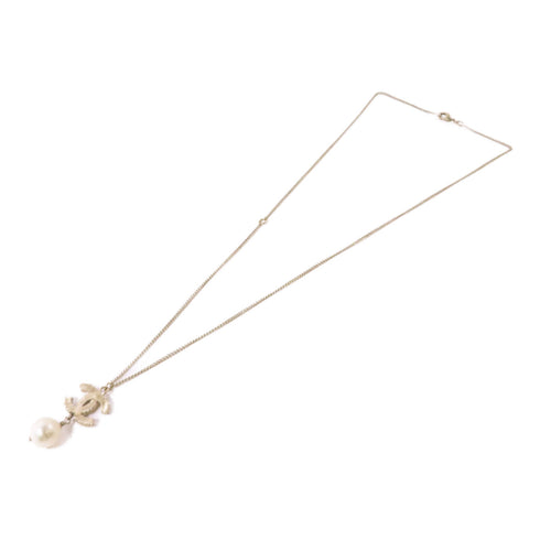 CHANEL CC GHW Necklace B14/S Metal PVC White/Gold