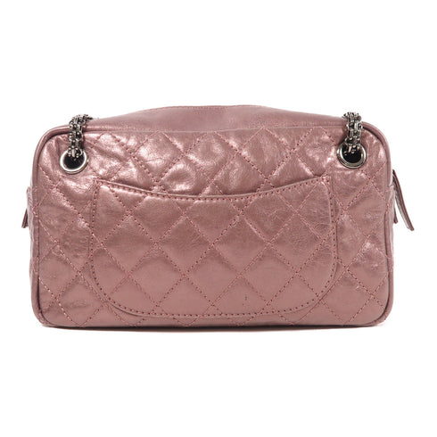 CHANEL CC Chain Shoulder Bag Calfskin Leather Metallic Pink