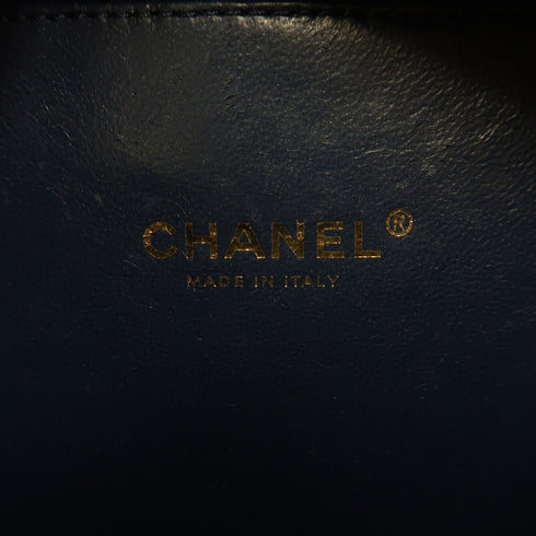 CHANEL Quilted CC GHW Vanity Case 2 Way Shoulder Bag Handbag Caviar Leather Navy