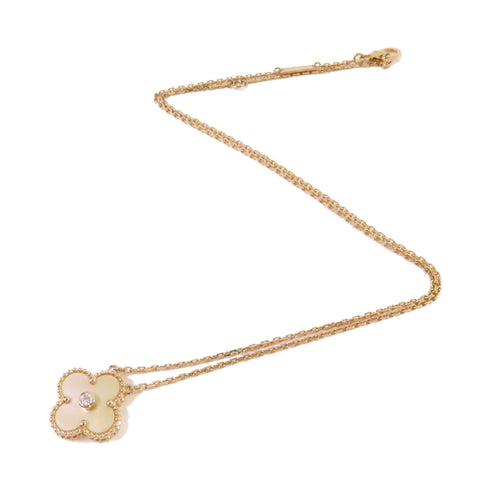 Van Cleef & Arpels Vintage Alhambra Necklace VCARP2R700 Diamond 18K RG MOP