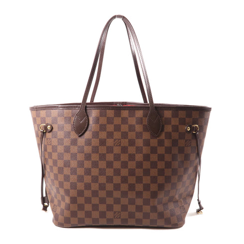LOUIS VUITTON LV GHW Neverfull MM Shoulder Tote Bag N51105 Damier Brown v3