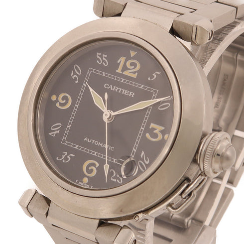 CARTIER Pasha C 2324 Automatic Watch Stainless Steel Black
