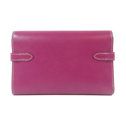 HERMES PHW Kelly Wallet Compact Wallet Veau Epsom Tosca Purple