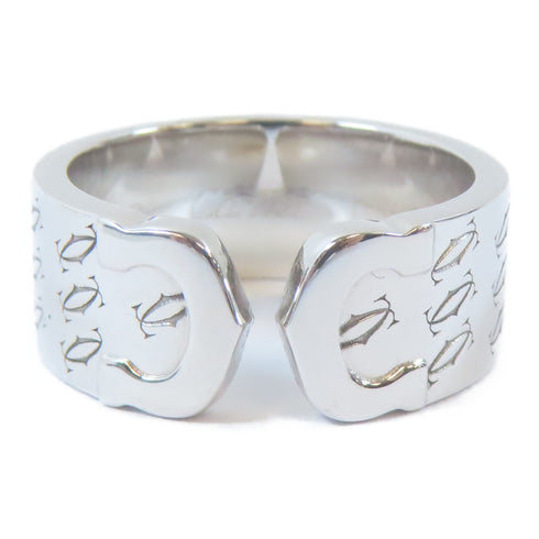 CARTIER Anniversary Logo Ring 18K White Gold Cartier#53 US#6.25