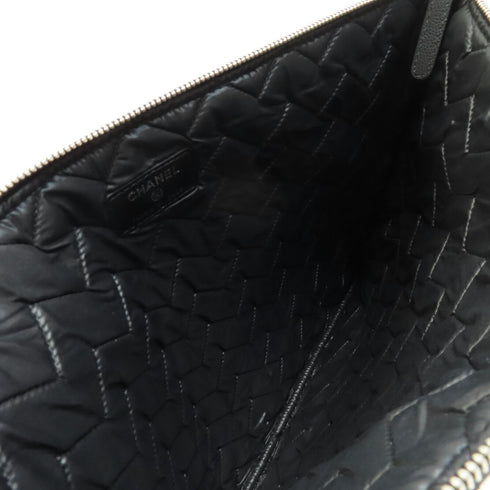 CHANEL CC SHW Pouch Calfskin Leather Black