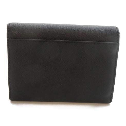 Tory Burch GHW Burch Wallet Calfskin Leather Black