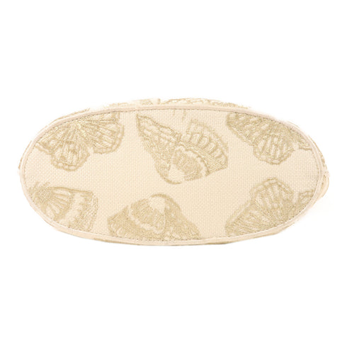 Christian Dior Hat Basket Gradient Butterflies 2 Way Bag Canvas White/Gold