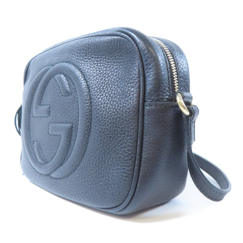 GUCCI GG GHW Soho Disco Shoulder Bag 308364 Calfskin Leather Black
