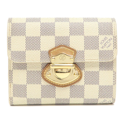 LOUIS VUITTON LV GHW Joey Wallet N60030 Damier Azur White/Blue