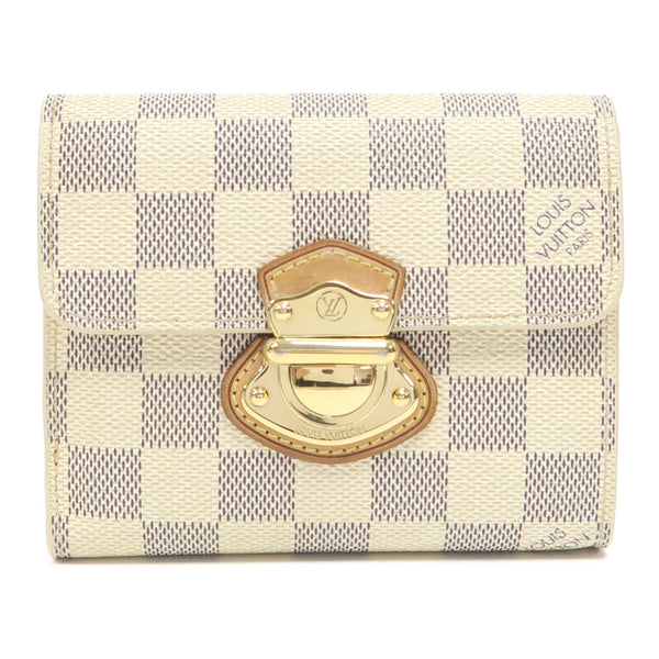 LOUIS VUITTON LV GHW Joey Wallet N60030 Damier Azur White/Blue