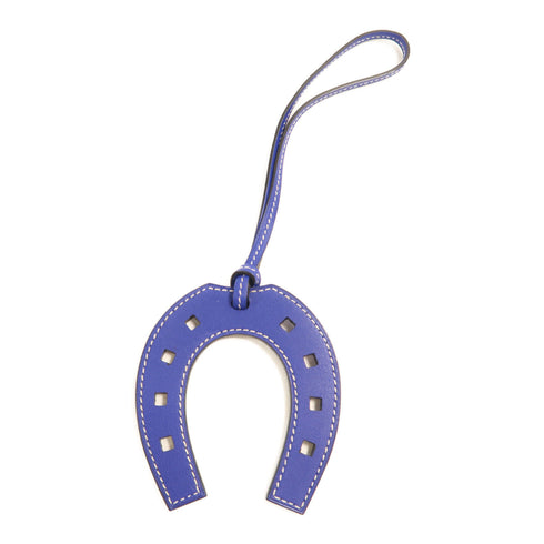 HERMES Paddock Horse Shoe Charm Veau Swift Leather Blue