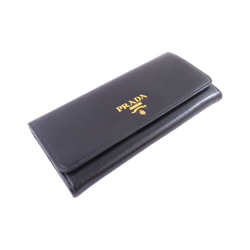 PRADA GHW W Hook Long Wallet Calfskin Leather