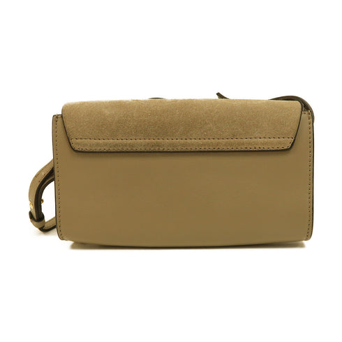 Chloe GHW Mini Faye Shoulder Bag Calfskin Suede Leather Light Brown