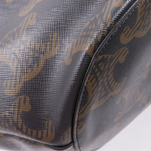 CELINE Couffin Bag Shoulder bag Coated Canvas Black Brown