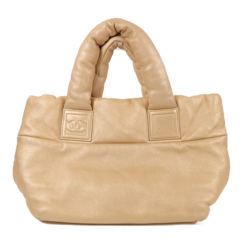 CHANEL CC GHW Coco Cocoon HandBag Tote Bag Leather Gold