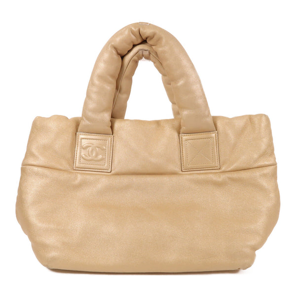 CHANEL CC GHW Coco Cocoon HandBag Tote Bag Leather Gold