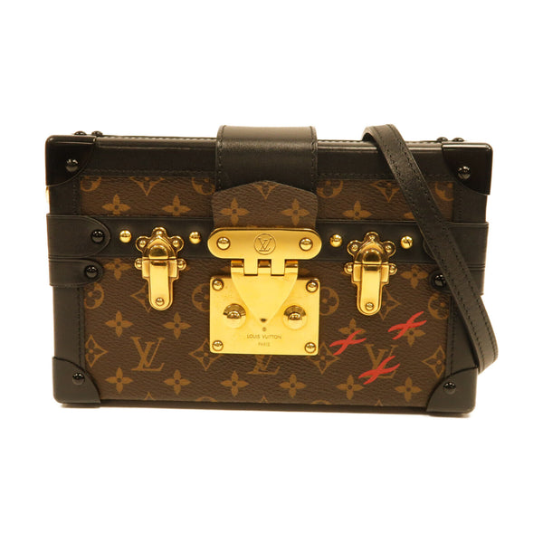LOUIS VUITTON LV GHW Petite Malle Shoulder Bag Monogram M44199 Black/Brown