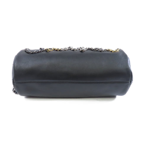 CHANEL CC GHW Bowling Chain Shoulder Bag AS1779 Calfskin Leather Black