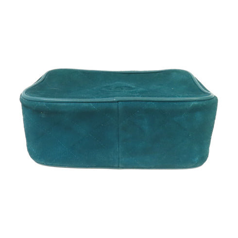 CHANEL CC GHW Vintage Camera Bag Shoulder Bag Suede Leather Green