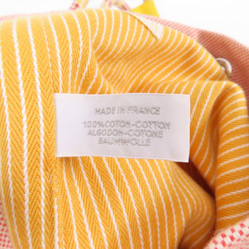 HERMES Epopee Duffle Bag Shoulder Bag Canvas Red Yellow White