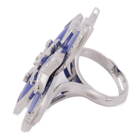 Van Cleef & Arpels Hellebore Ring RP7EO51 18K White Gold Blue