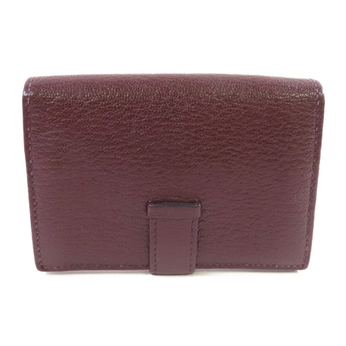 HERMES PHW Bearn Card Case Card Holder Cherve Leather Roughe Red