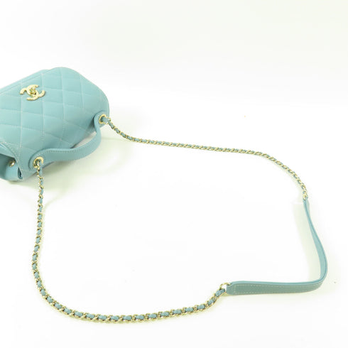 CHANEL CC SHW Affinity 2 Way Shoulder Bag Calfskin Leather Blue