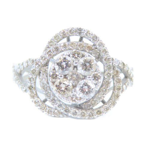 FINE JEWELRY 0.090ct Diamond Ring 18K White Gold US#5