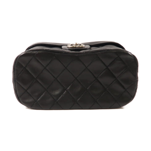 CHANEL CC Boy Vanity Case 2 Way Shoulder Bag Lambskin Leather Black