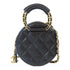 CHANEL Quilted CC GHW Round Chain Bag 2 Way Bag AP1176 Caviar Leather Black