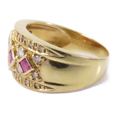 Fine Jewelry 0.70ct Ruby 0.031ct Diamond Ring US#7.25 18K Yellow Gold