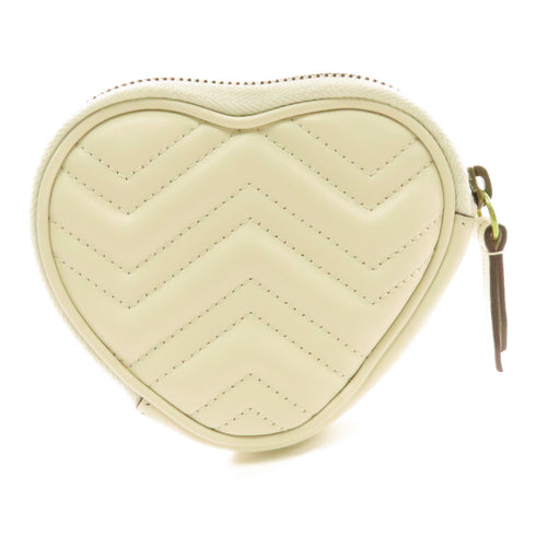 GUCCI GG GHW Key Case 699517 Calfskin Leather White