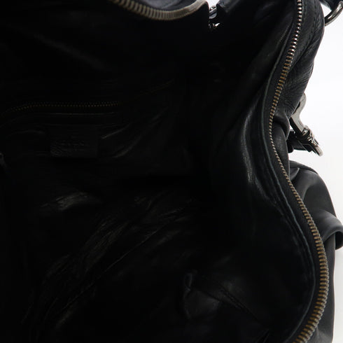GUCCI GG SHW 2 Way Shoulder Bag 228584 Calfskin Leather Black