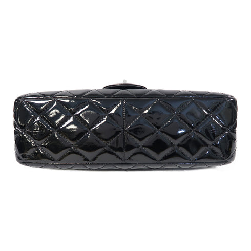 CHANEL Quilted CC SHW 2.55 Chain Shoulder Bag Patent Leather Black
