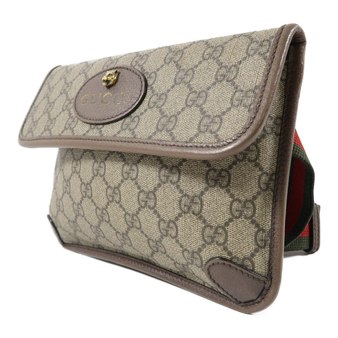 GUCCI GG GHW Neo Vintage GG Supreme Waist Belt Bag 493930 Coated Canvas Brown