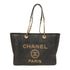 CHANEL CC SHW Deauville Tote 2 Way Shoulder Bag Handbag Straw Black