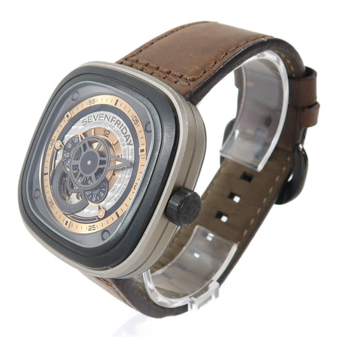Sevenfriday P2-1 Automatic Watch SF-P2/01 Stainless Steel/Leather Grey