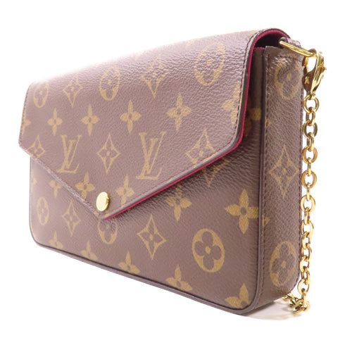 LOUIS VUITTON LV GHW Pochette Felicie Chain Shoulder Bag M61276 Monogram Brown v8