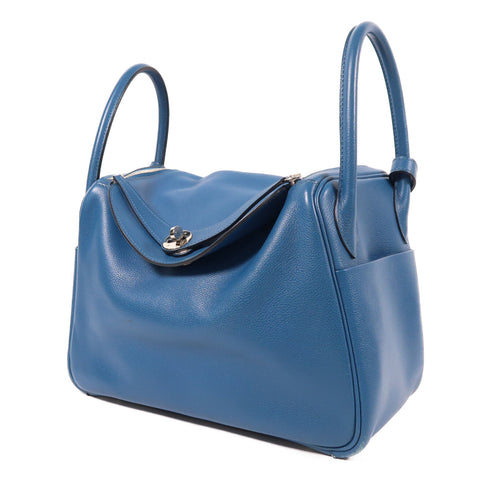 HERMES PHW Lindy 30 2 Way Shoulder Bag Evercolor Leather Colvert