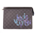 LOUIS VUITTON LV SHW Pochette Voyage MM Pouch N60309 Damier Black/Blue/Purple