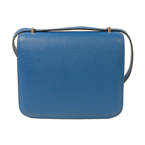 HERMES PHW Constance Mini Shoulder Bag Epsom Leather Blue Izmir