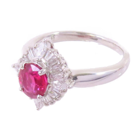 FINE JEWELRY 1.10ct Ruby 0.38ct Diamond Ring US#5.75 PT900 Platinum
